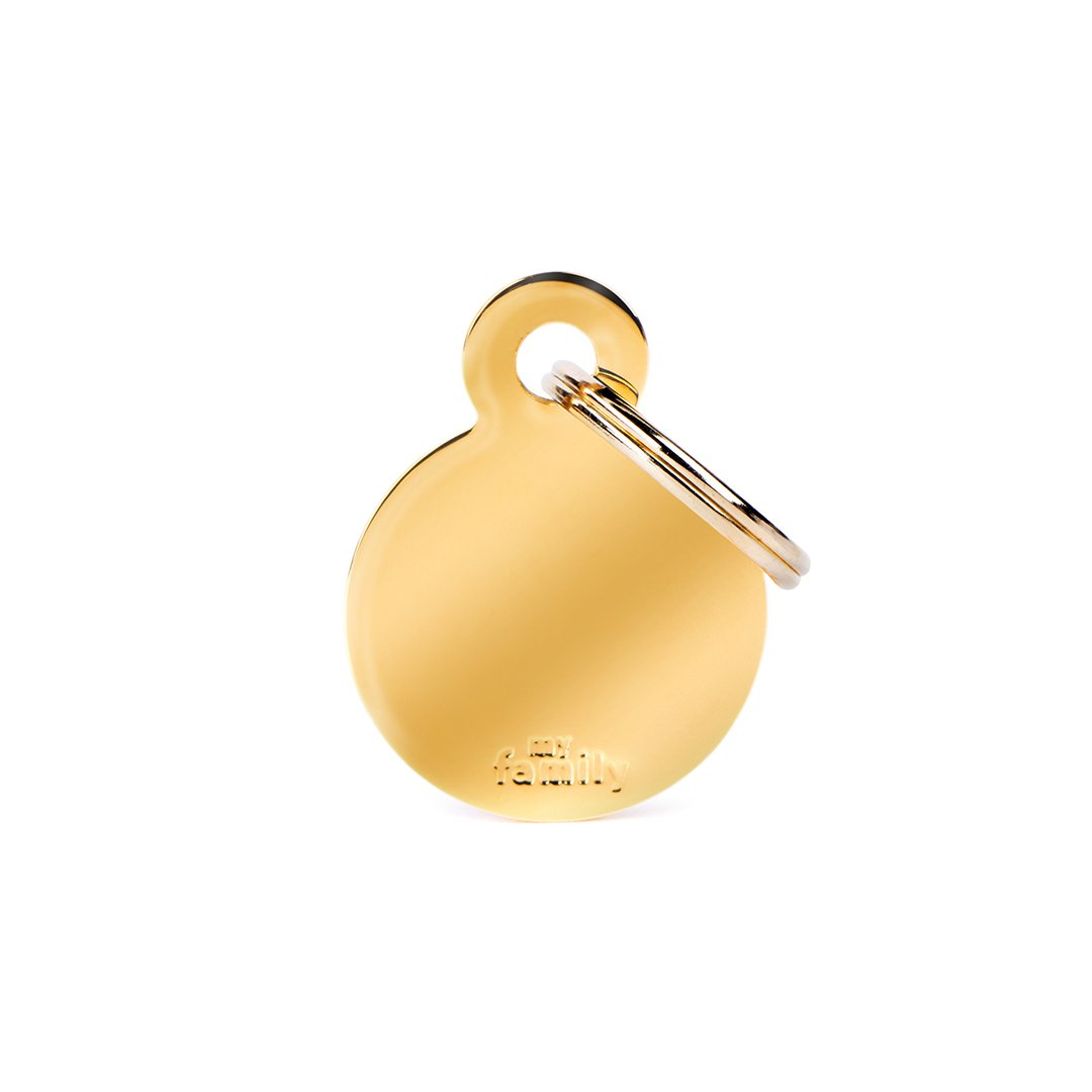 MyFamily Round Chromed Brass ID-Tag in gold
