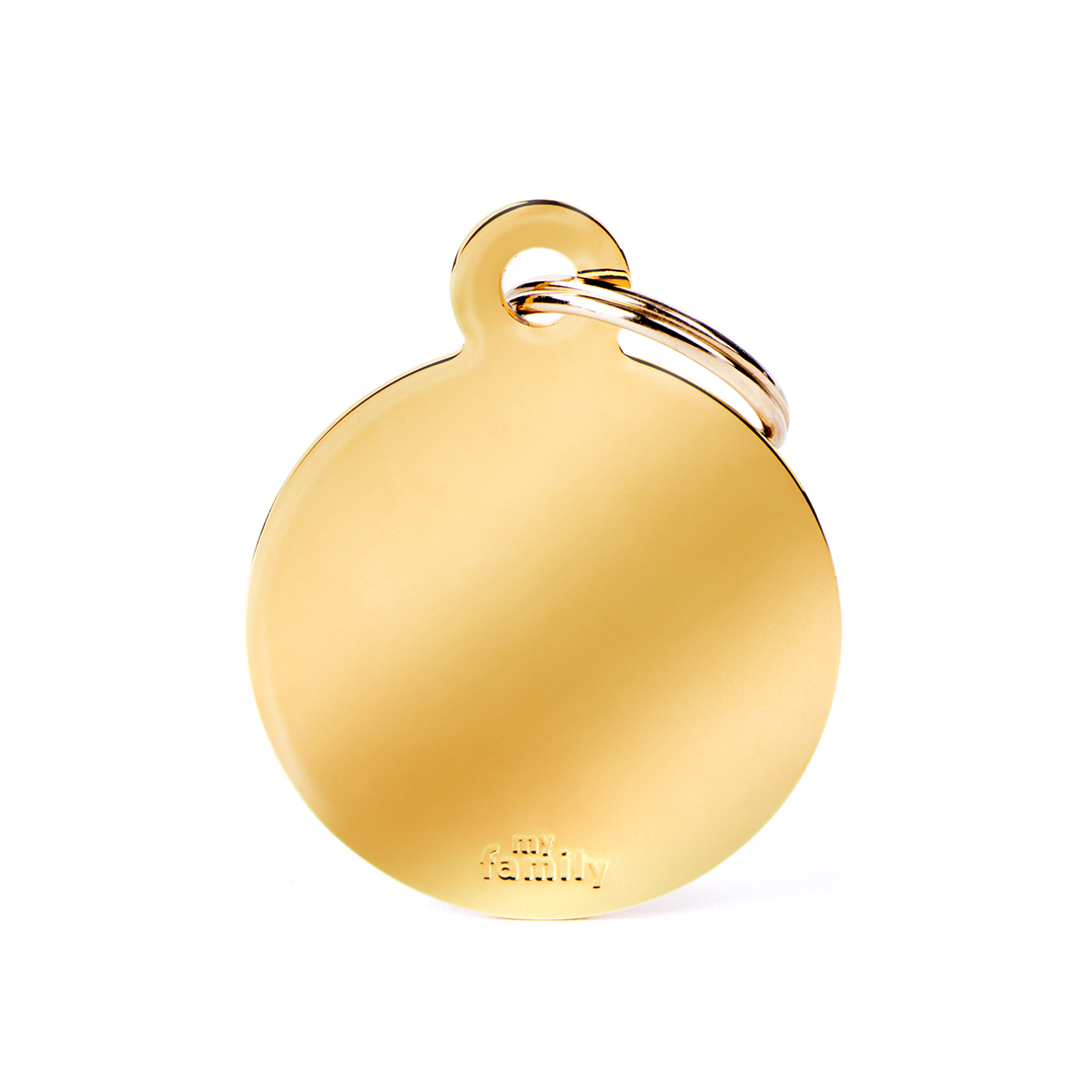 MyFamily Round Chromed Brass ID-Tag in gold